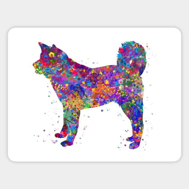 Akita dog watercolor Magnet by Yahya Art